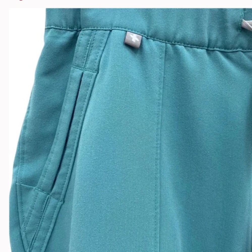 XS teal blue figs pants